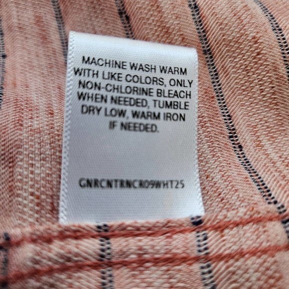 Rowm Short sleeve Buttoned down Mens Shirt XLarge Red Heathered w Blue Stripe LN - Picture 7 of 8